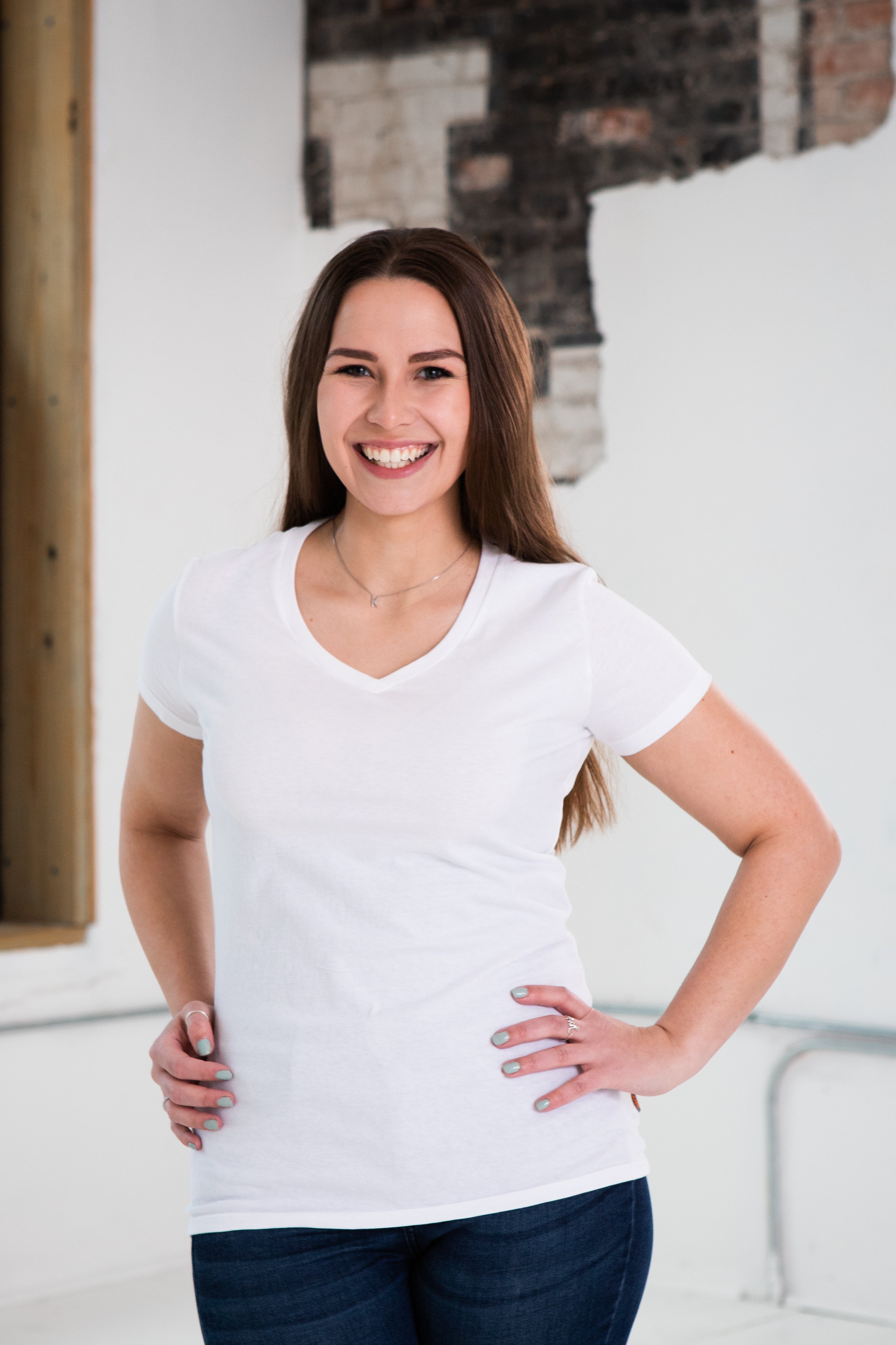 Ladies Premium Cotton Short Sleeve V-Neck Tee (Last Chance)