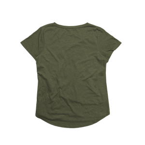 Ladies Eco-Triblend Drop Hem V-Neck Pocket Tee