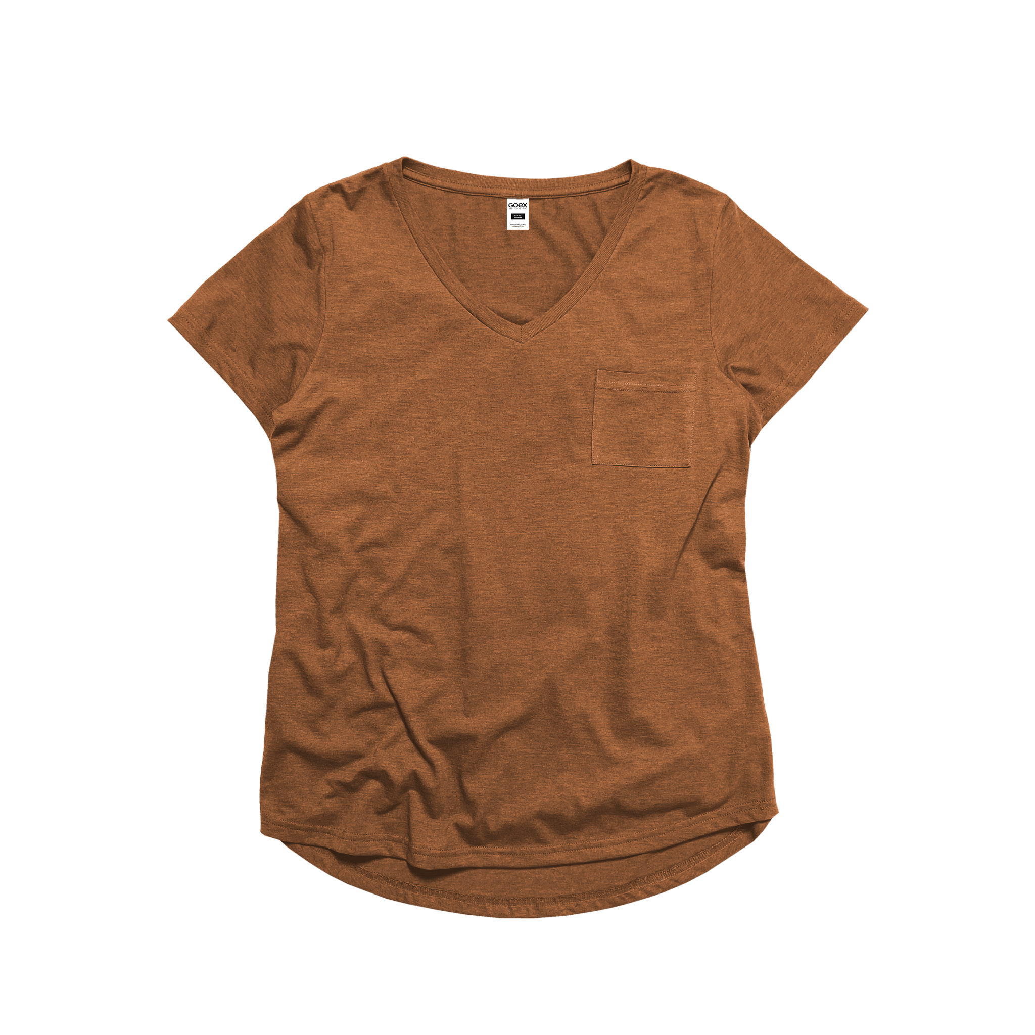Ladies Eco-Triblend Drop Hem V-Neck Pocket Tee