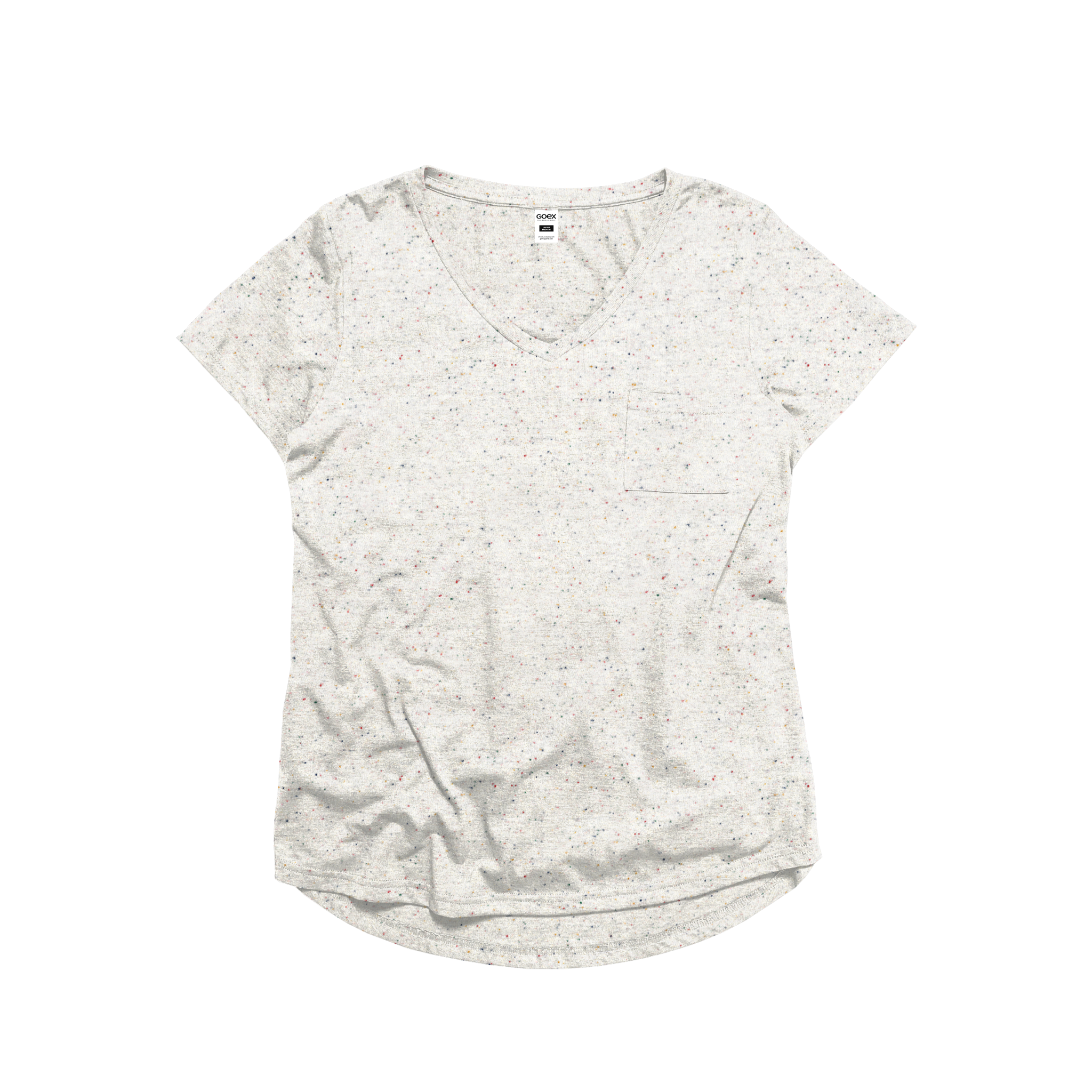 Ladies Eco-Triblend Drop Hem V-Neck Pocket Tee