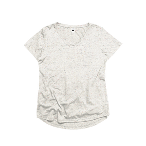 Ladies Eco-Triblend Drop Hem V-Neck Pocket Tee