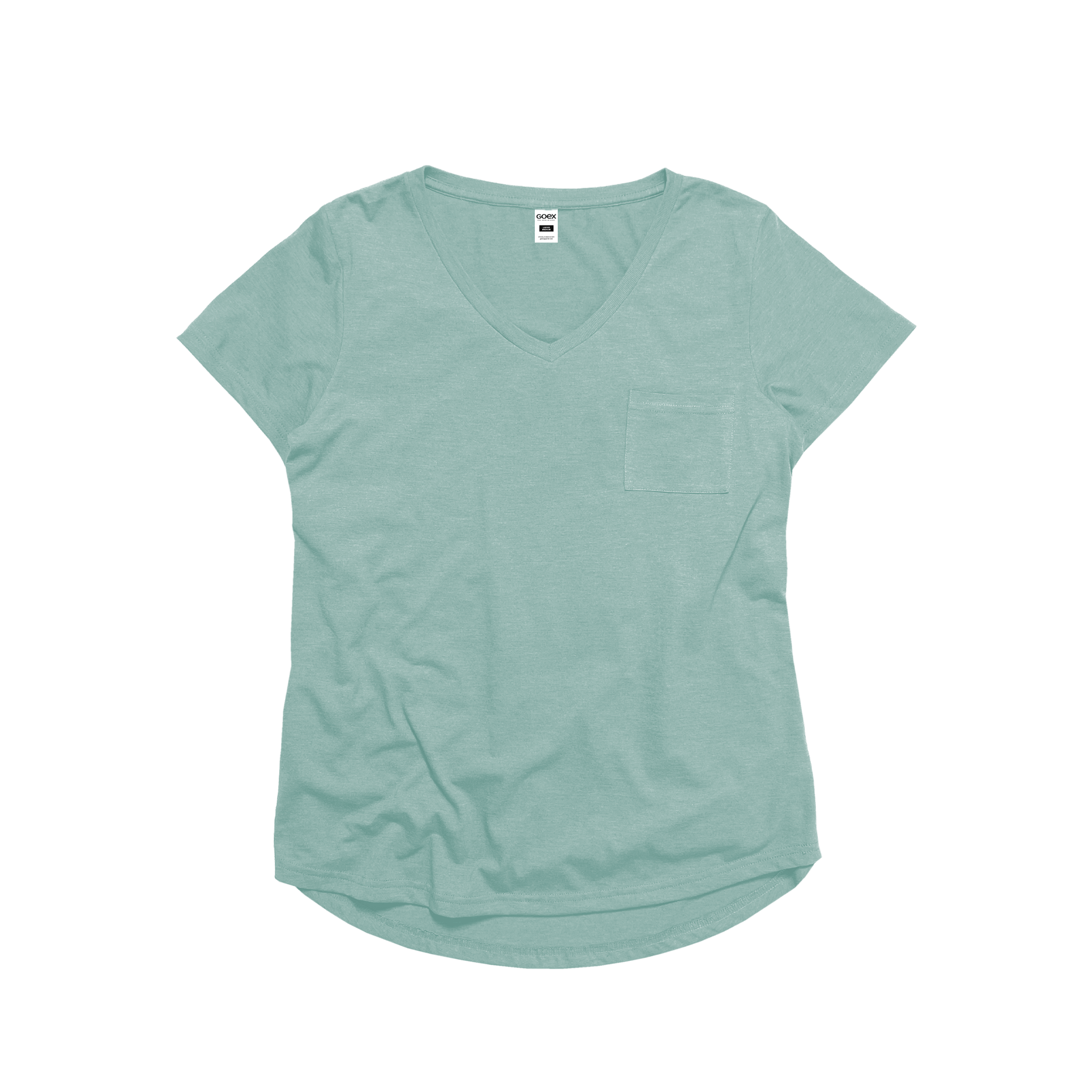 Ladies Eco-Triblend Drop Hem V-Neck Pocket Tee