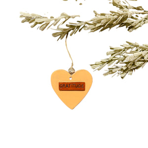 Ceramic Heart Ornament - Gratitude