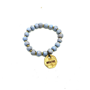Ceramic Coin Bracelet - Breathe