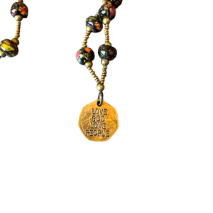 Love God Love People Coin Necklace