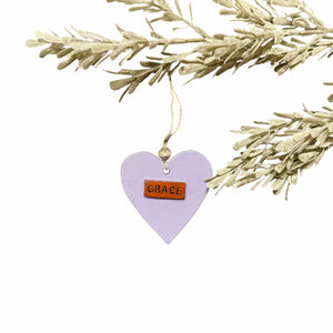 Ceramic Heart Ornament - Grace