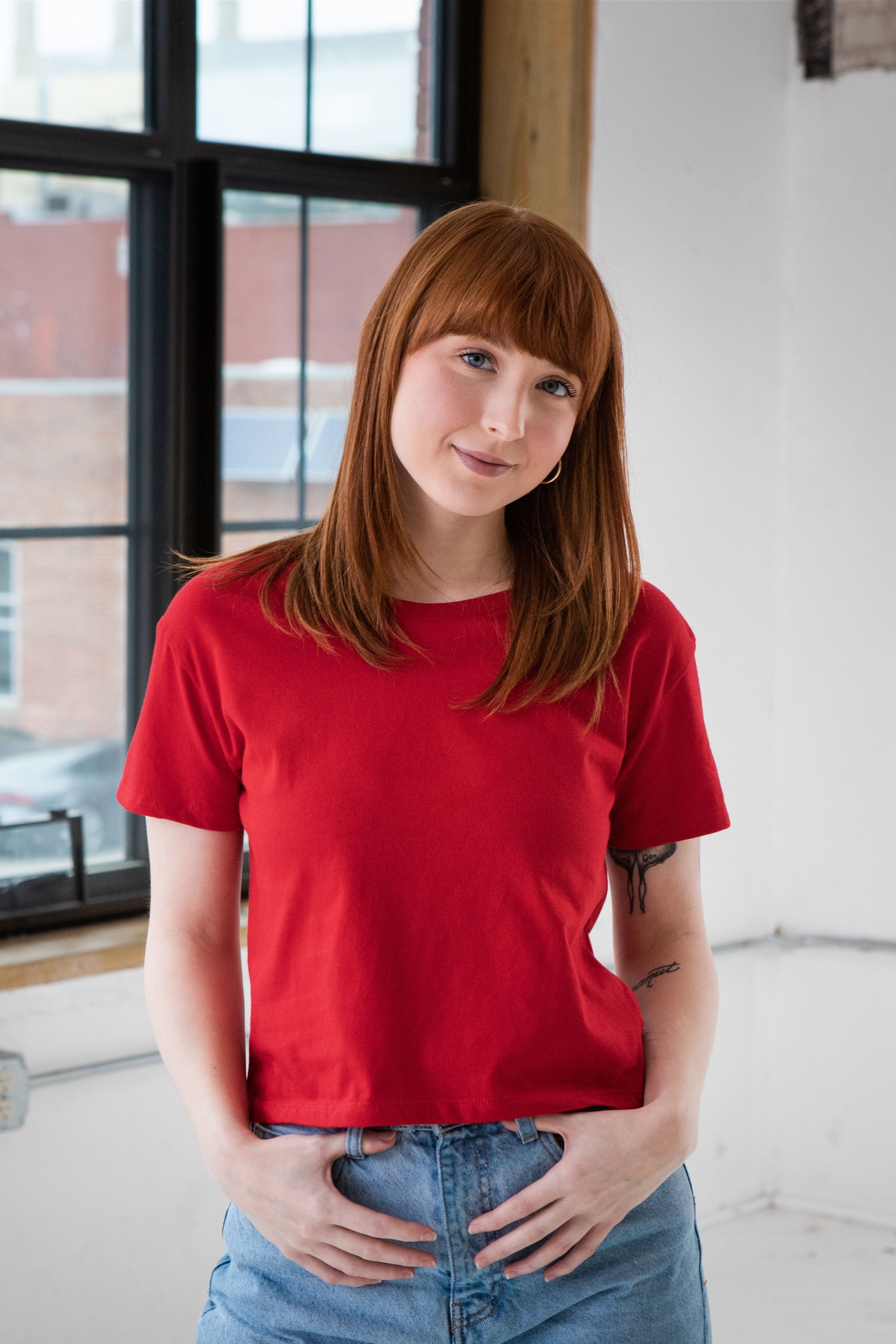 Ladies Premium Cotton Crop Tee