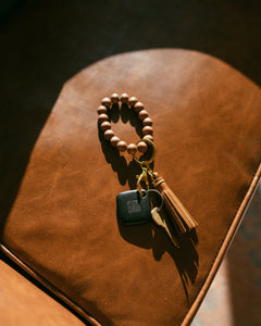 Beaded Wristlet +  Leather Tassel