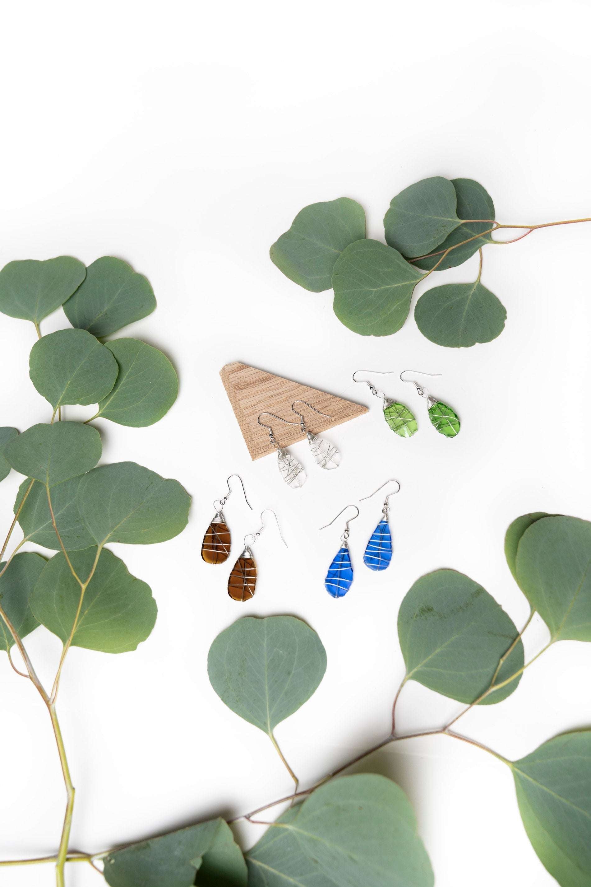 Tumbled Glass Earring