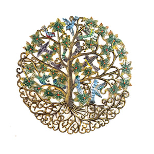 Blue-Purple Tree of Life with Birds