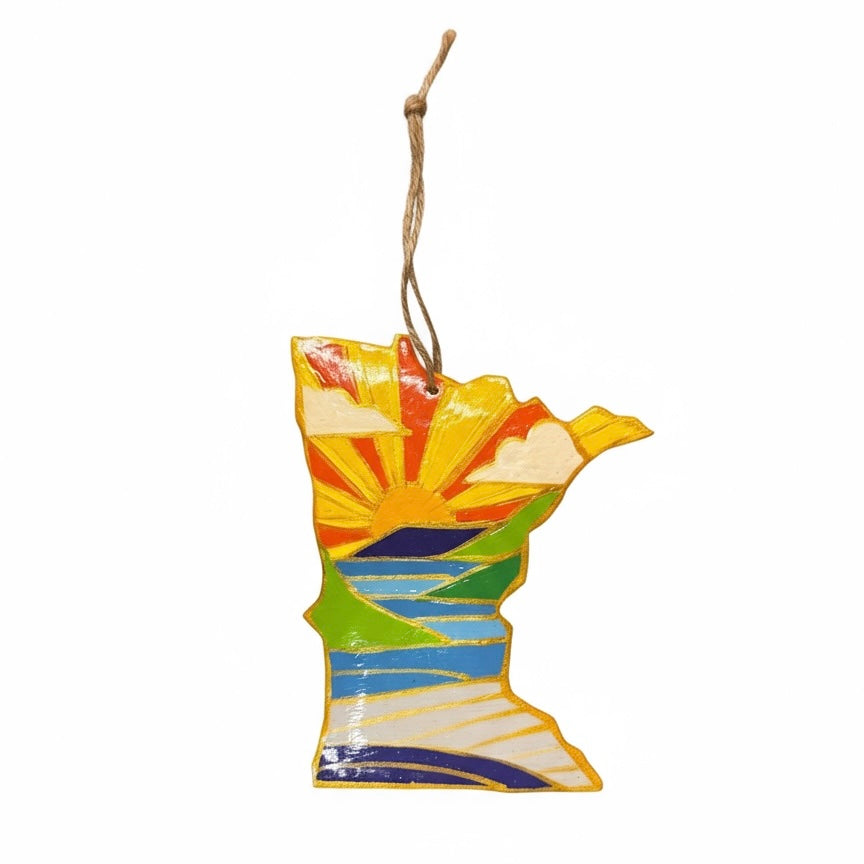 State of Minnesota Ornament- Painted