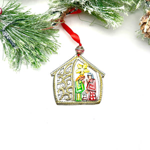 Little House Painted Nativity Ornament