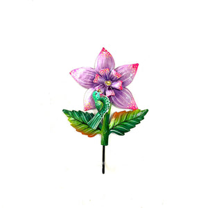 Purple Flower and Bird Wall Hook