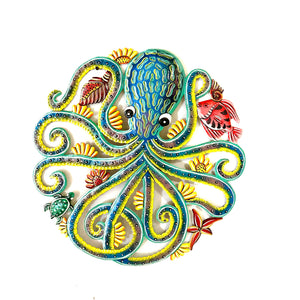 Blue Octopus wirh Shells and Fish