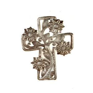 Steel Floral Cross