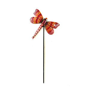 Red Dragonfly Garden Stake
