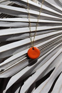 Hope Necklace - Tangerine (Ceramic and Gold)
