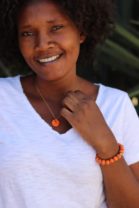 Hope Necklace - Tangerine (Ceramic and Gold)