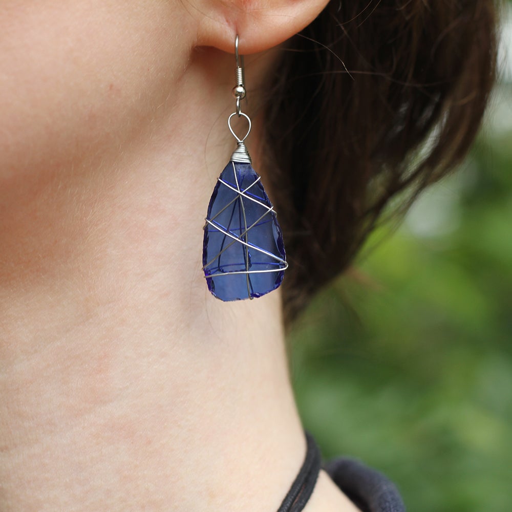 Tumbled Glass Earring