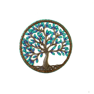 Turquoise Blue Tree Round
