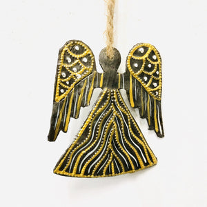Painted Steel Angel Ornament