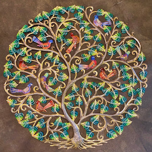 Jumbo Painted Tree of Life with Birds