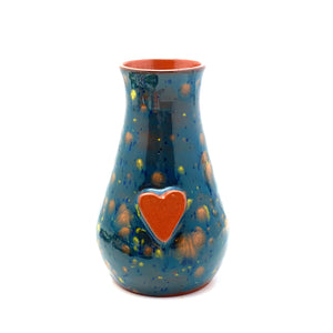 Calliope Heart Vase - Slate Blue Sprinkles