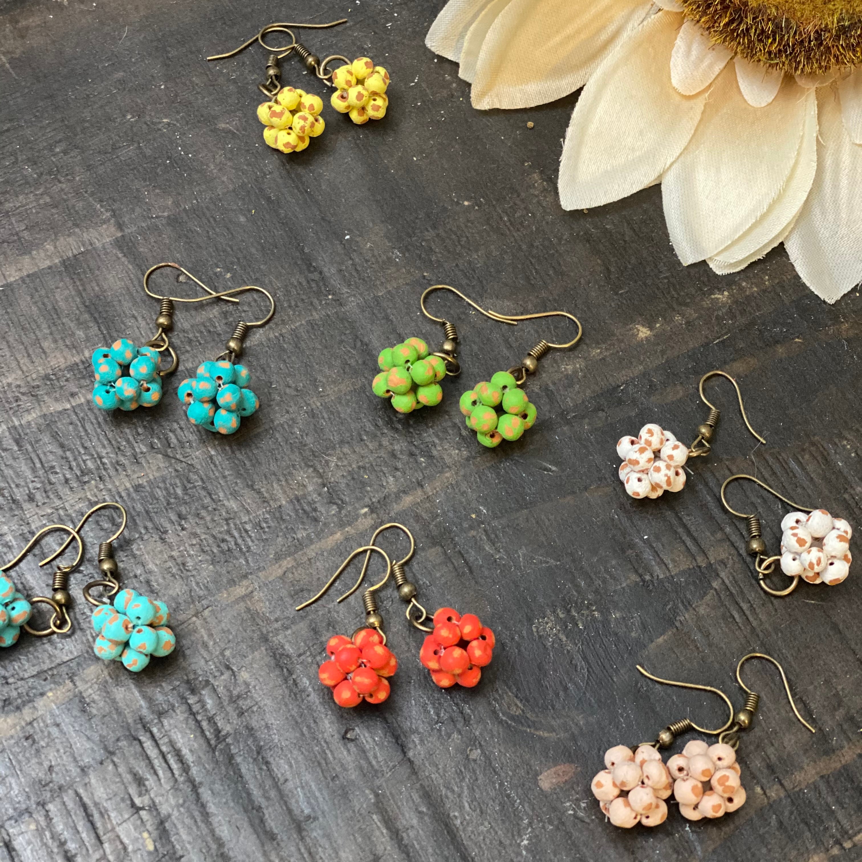 Micro-bead Ceramic Popcorn Earrings
