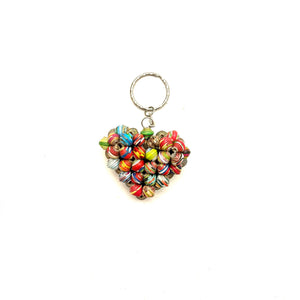 Cereal Box Bead Heart Keychain