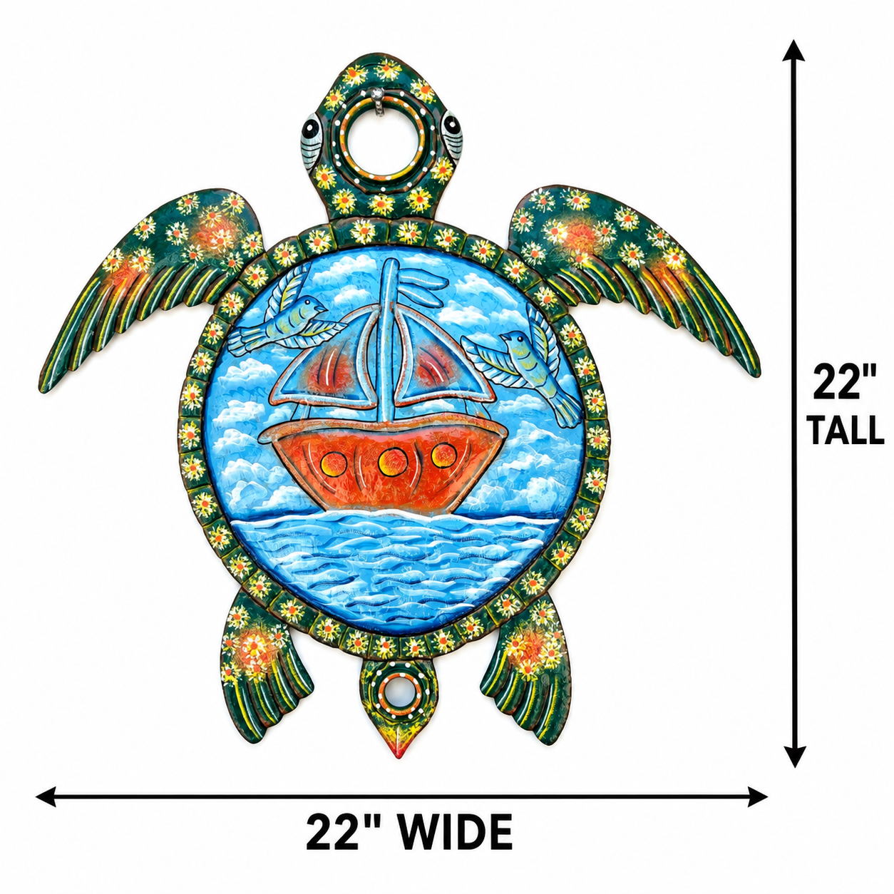 Oil Drum Top Sailing Turtle