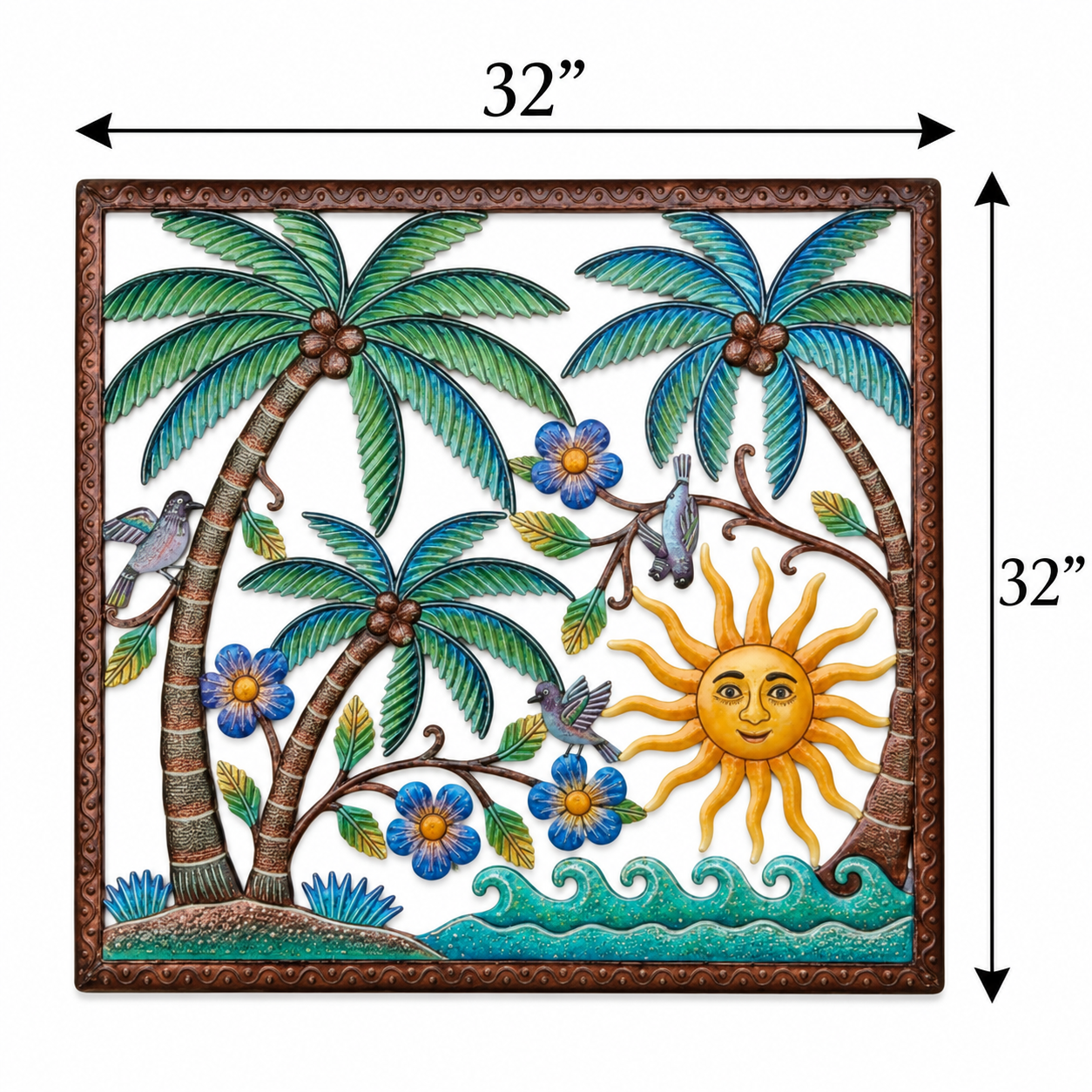 Jumbo Square Sun & Coconut Trees