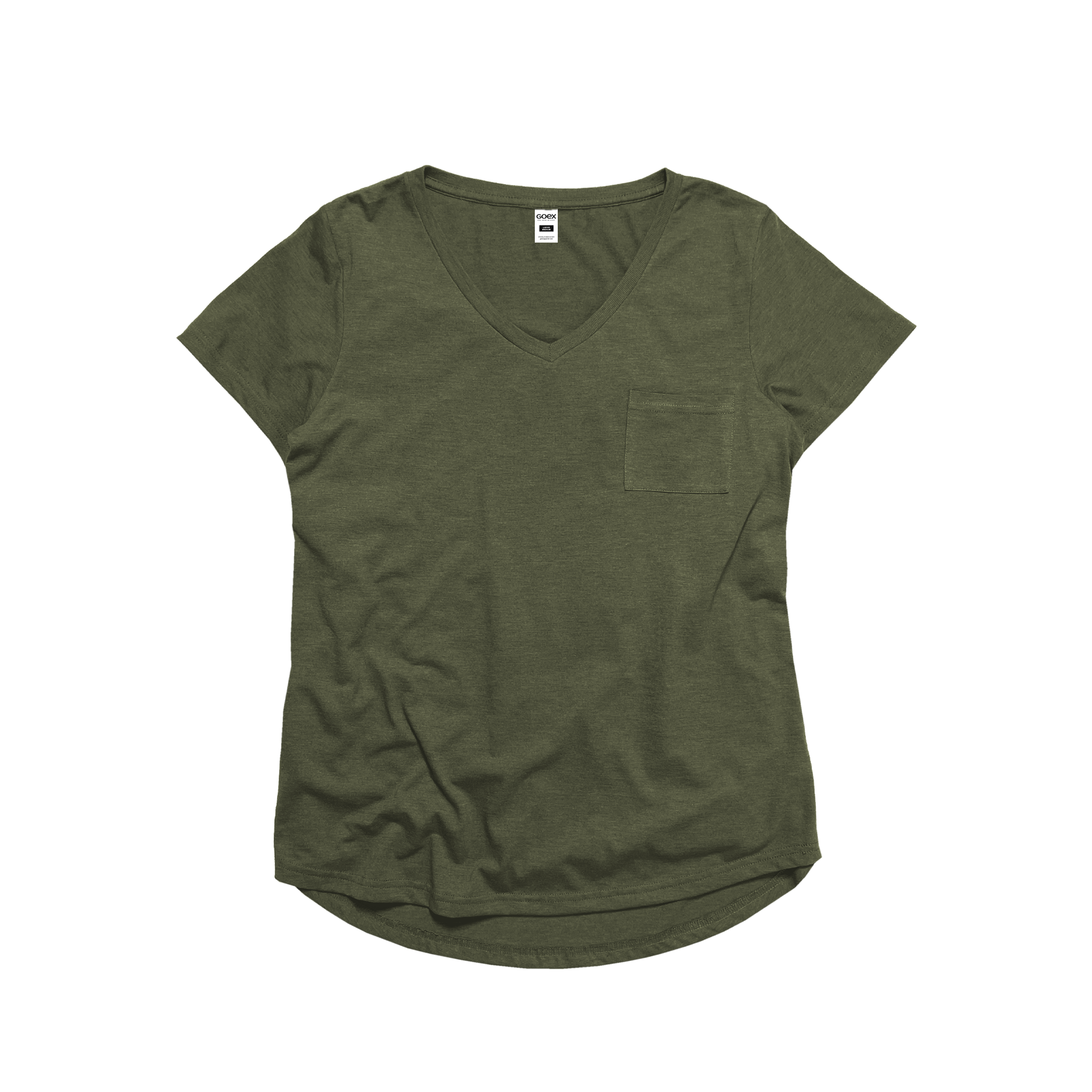 Ladies Eco-Triblend Drop Hem V-Neck Pocket Tee