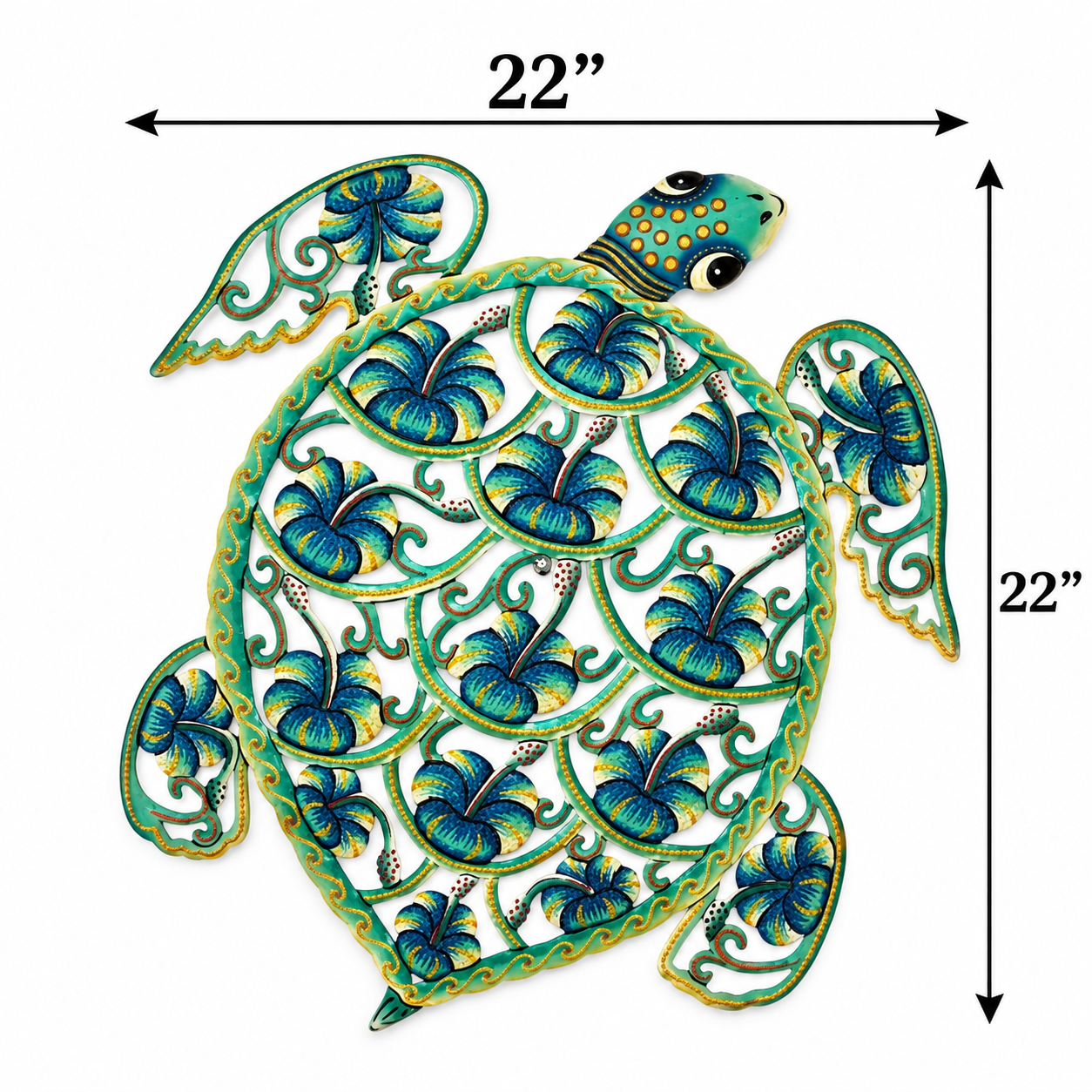 Turquoise Hibiscus Turtle