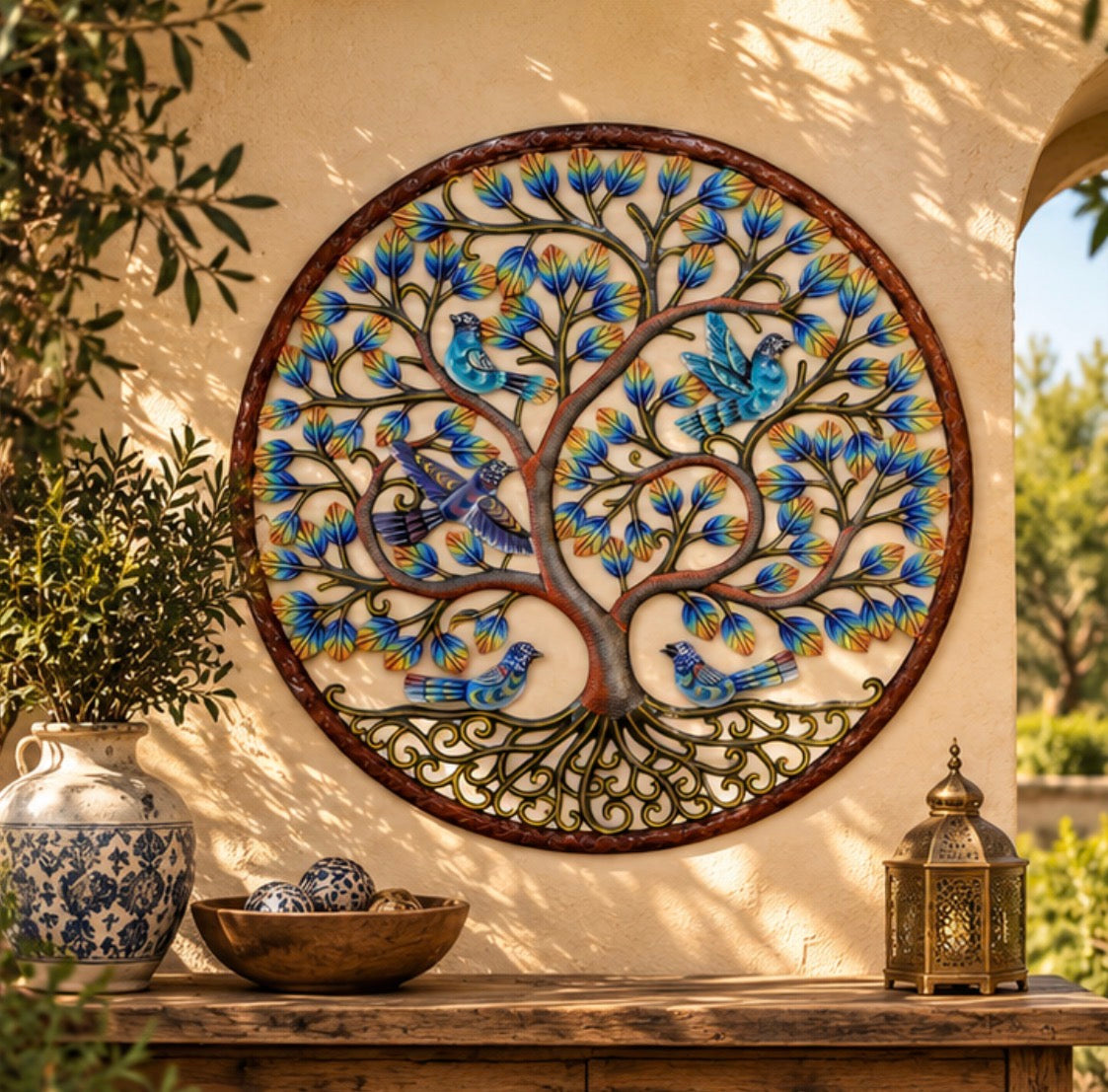 Jumbo Blue and Bronze with Birds