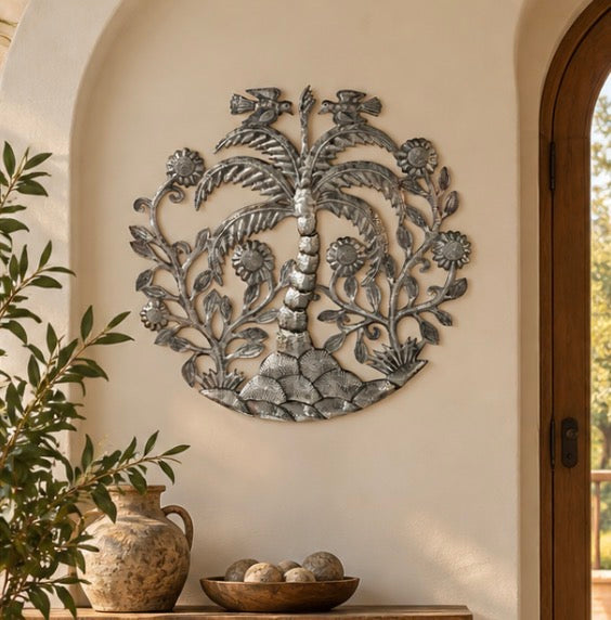 Large Steel Sunflower Palm