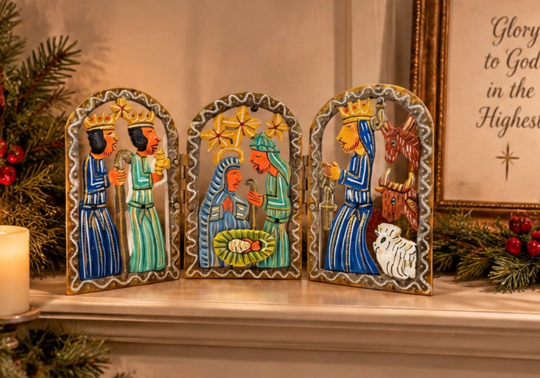 Jean Marie Painted Trifold Nativity