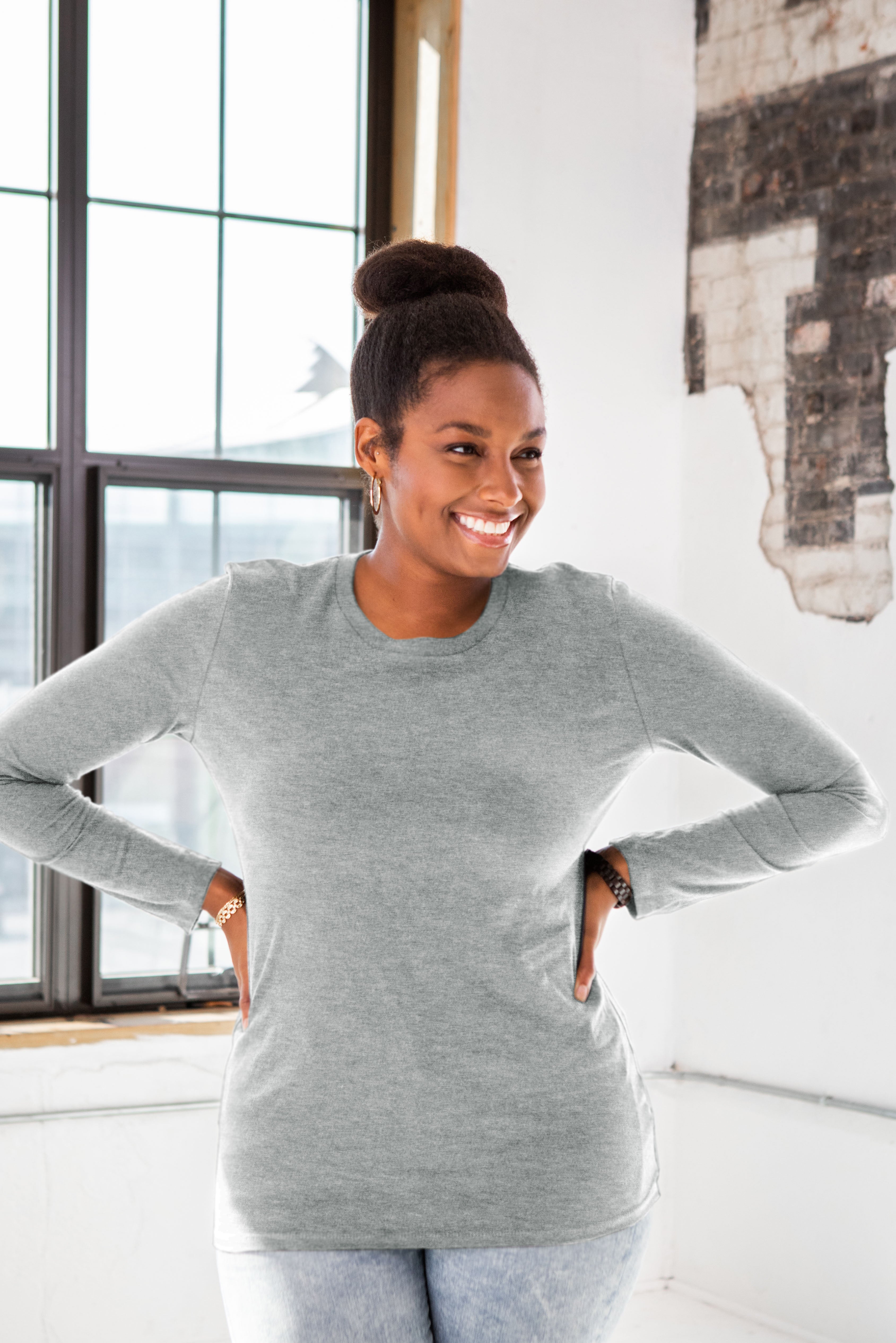 Ladies Premium Cotton Long Sleeve Tee