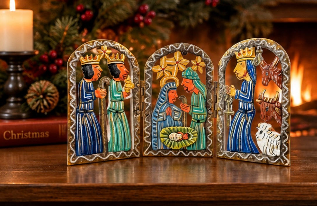 Jean Marie Painted Trifold Nativity