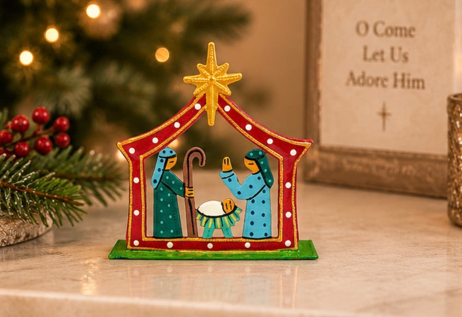 Mini Red Nativity