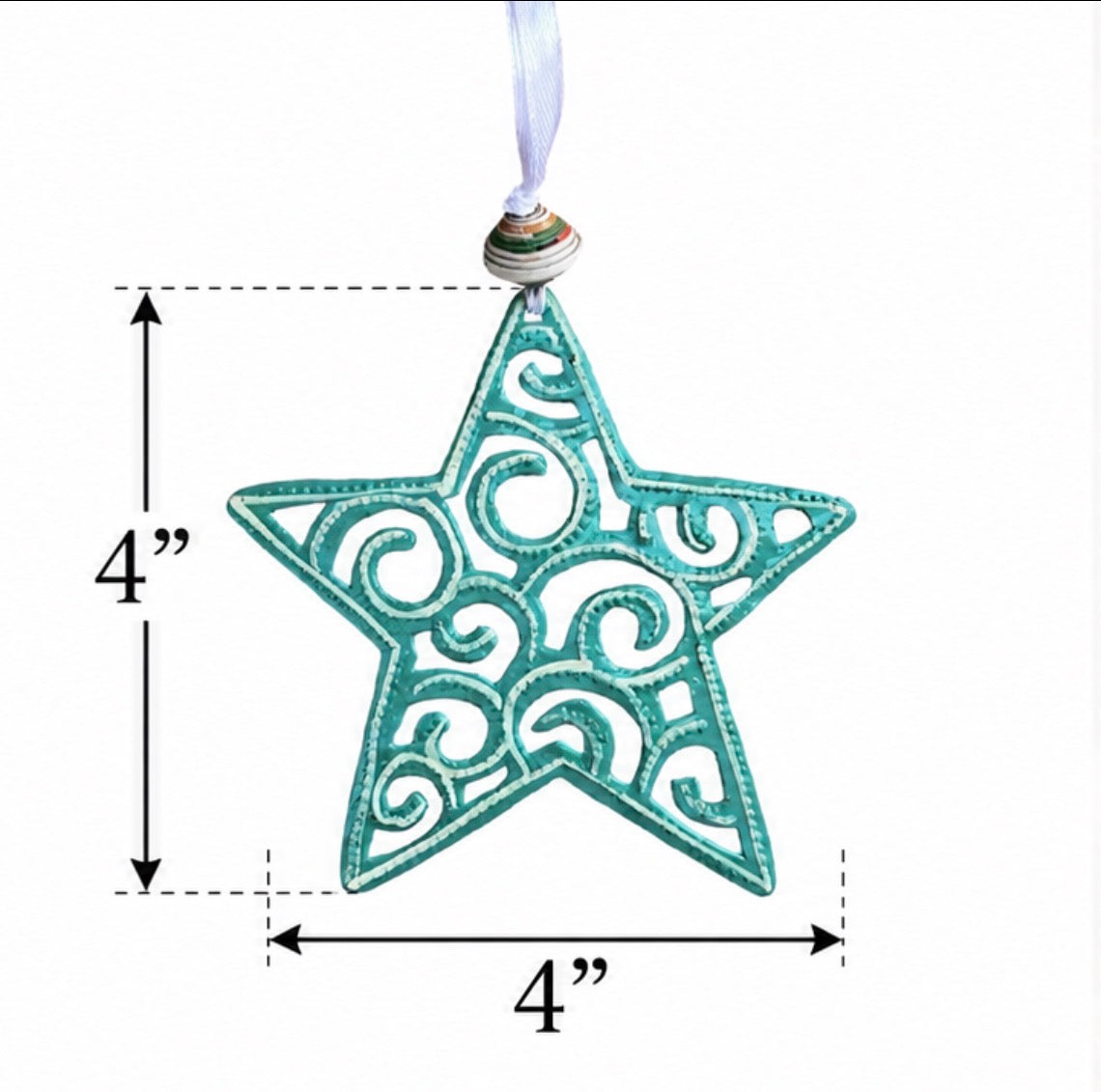 Whimsical Star Ornament - Turquoise
