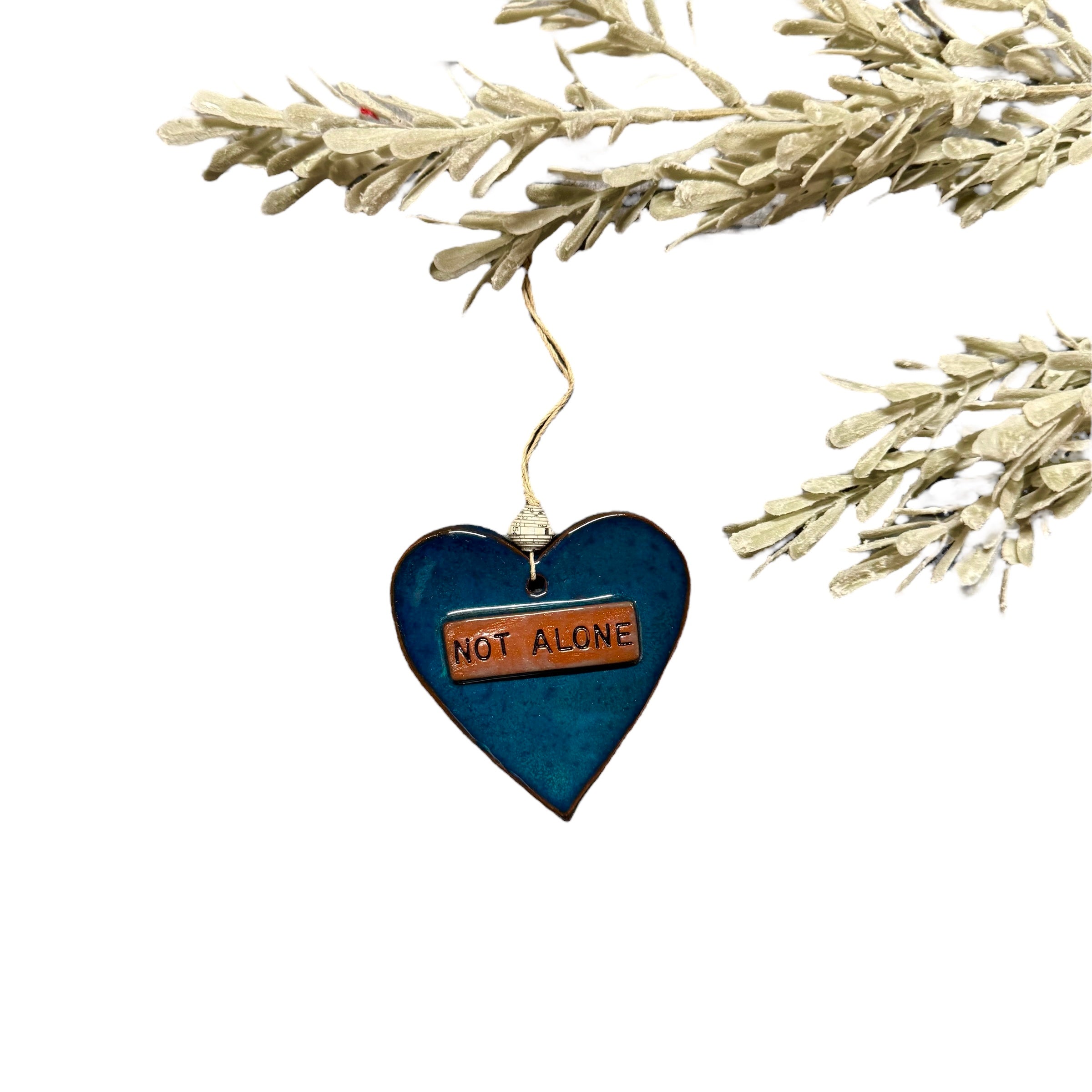Ceramic Heart Ornament - Not Alone