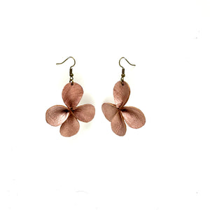 Clover Leather Earrings- Rose Gold