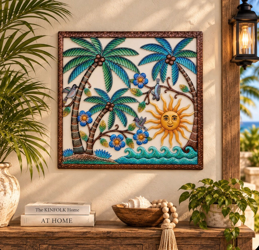 Jumbo Square Sun & Coconut Trees