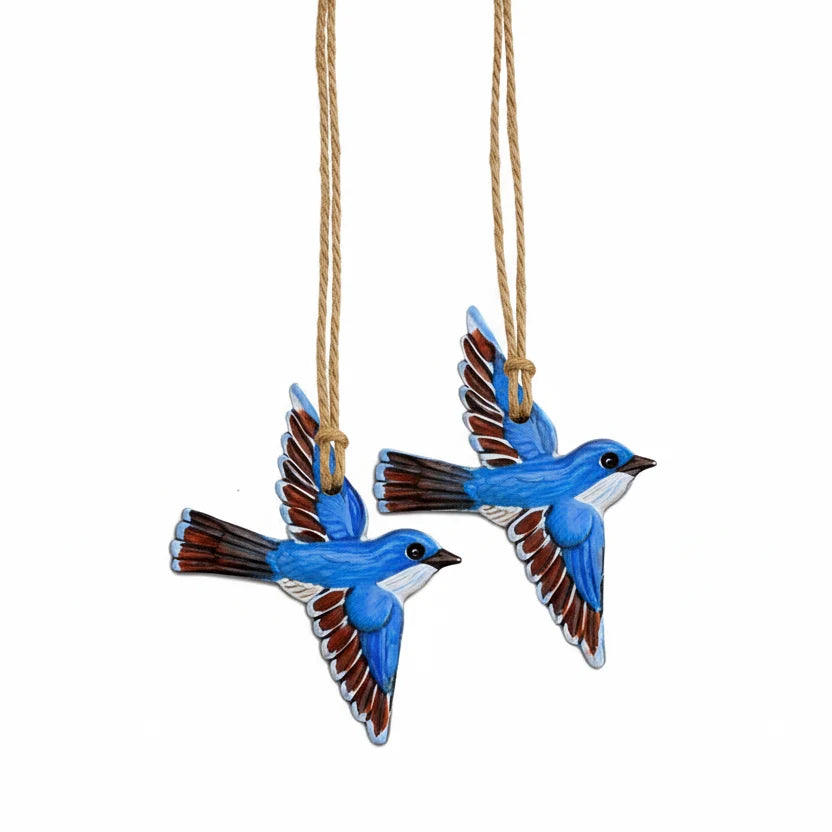Blue Bird Set of 2 Ornament