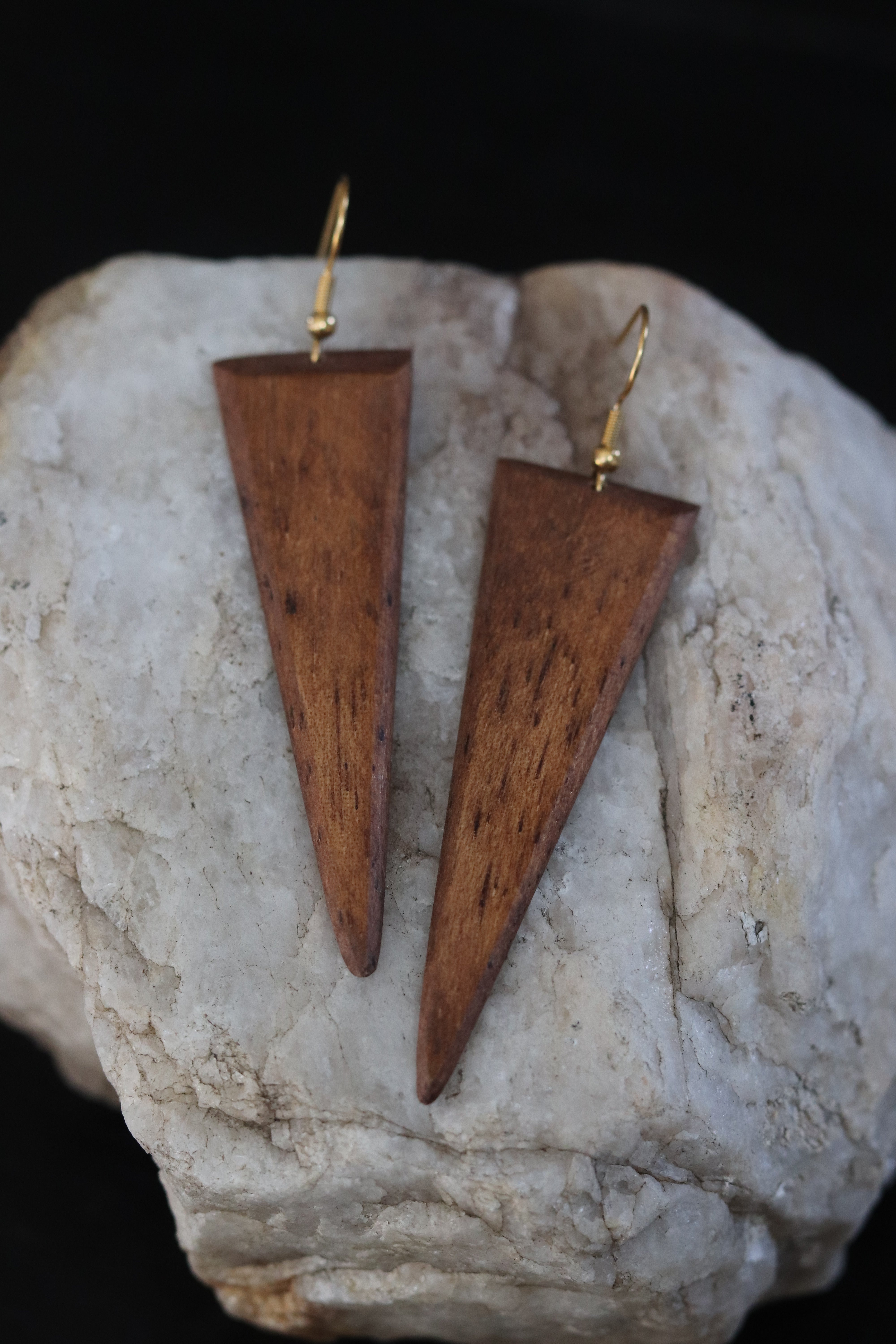 Mahogany Triangle Earrings