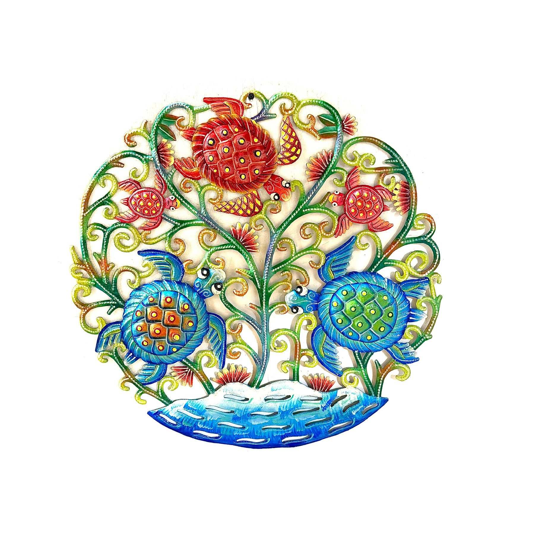 Red and Blue Turtles Round