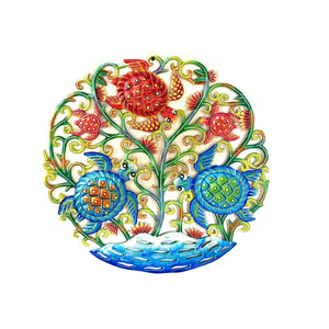Red and Blue Turtles Round