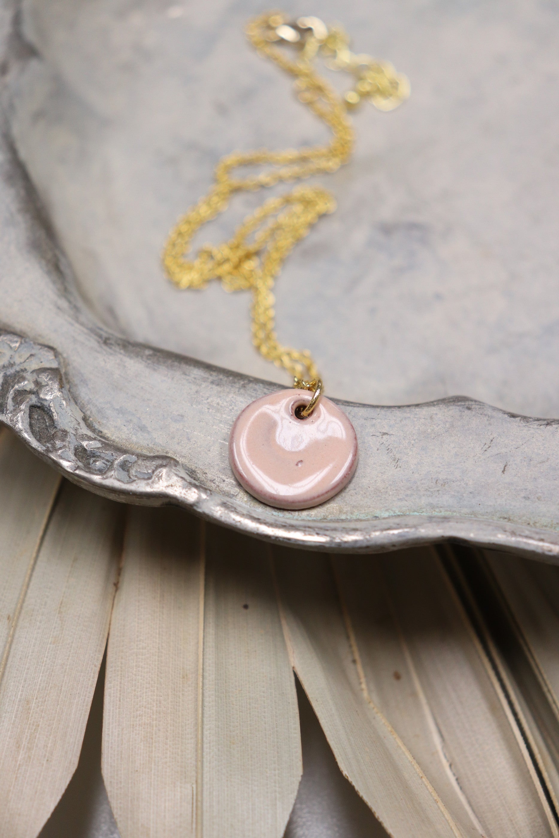 Hope Necklace - Blush (Ceramic and Gold)