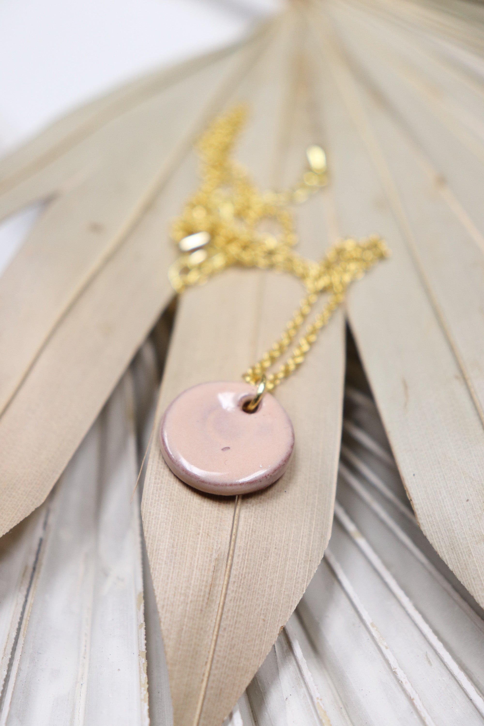 Hope Necklace - Blush (Ceramic and Gold)