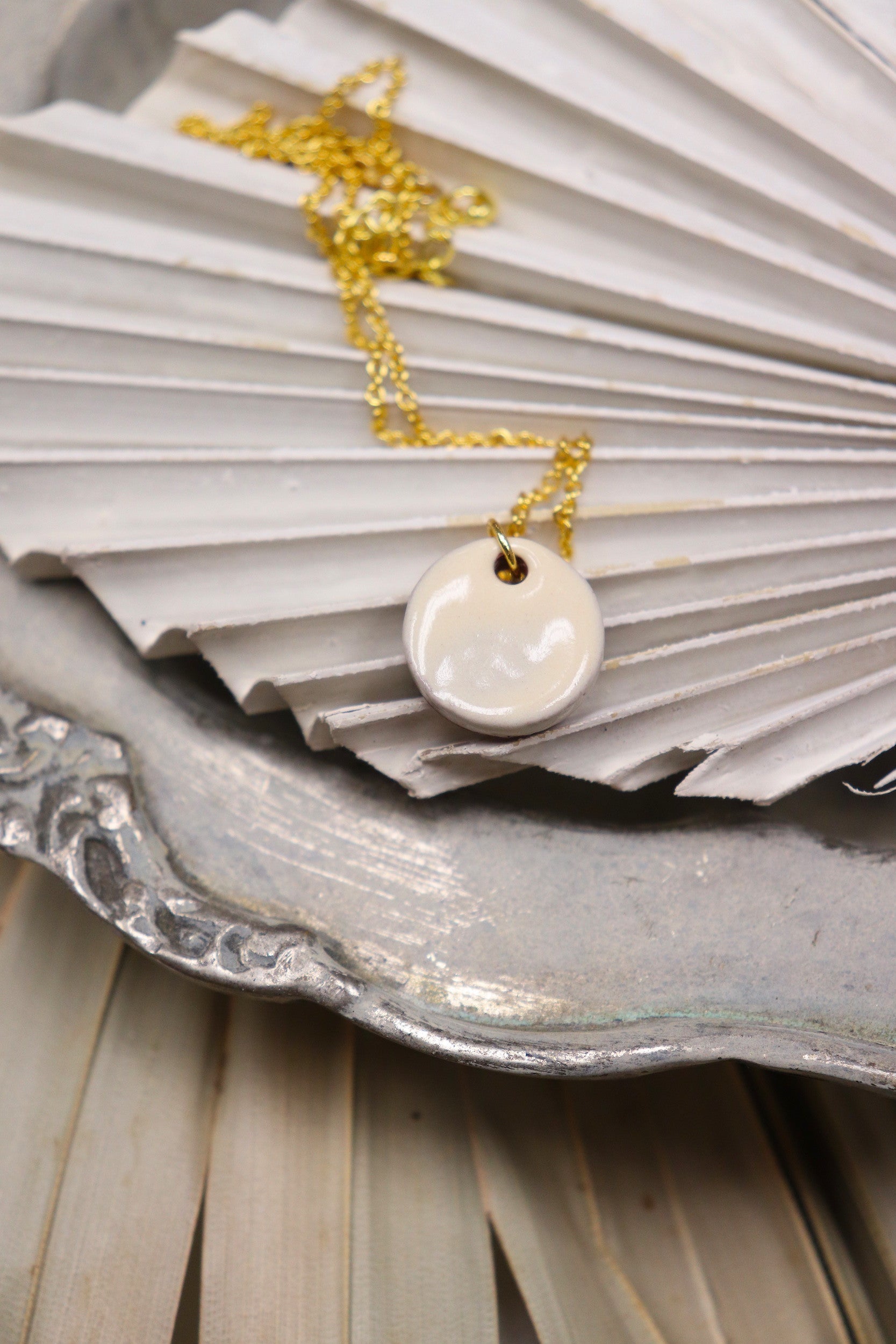 Hope Necklace - Ivory (Ceramic and Gold)